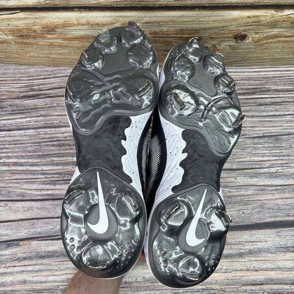 Size 11.5 Nike Alpha Huarache Elite 3 Low Black White Metal Cleats CK0746-010 main image 6